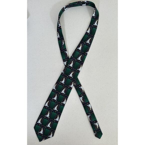 Hallmark Yule Tie Greetings Neck Tie Snowman Christmas Lights Green Multi - Picture 4 of 6